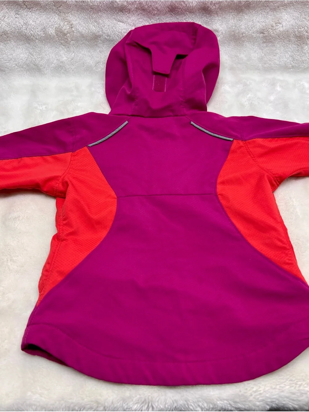 Columbia Girls' Magenta & Red Hooded Windbreaker